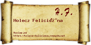 Holecz Feliciána névjegykártya